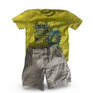 Circo Boys 2 Piece Outfit 3T Truck Graphic Shirt & Shorts Set
